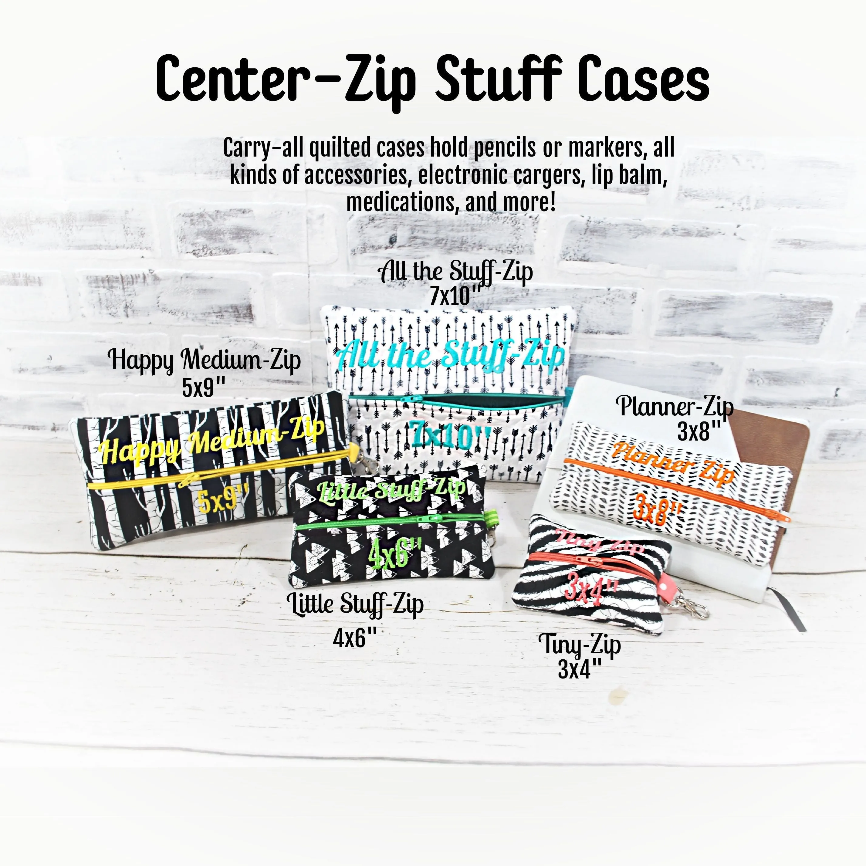 Color Me School Page Doodles Personalized Quilted Pouch