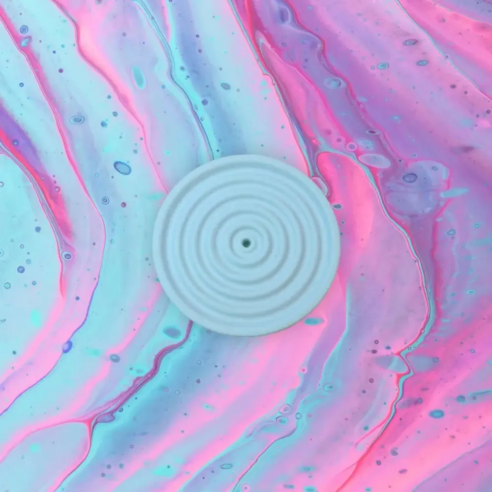 Colorful Concrete Round Mini Incense Holders: Mint / Matte