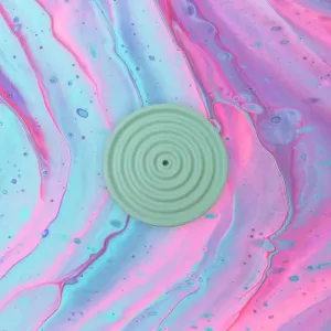 Colorful Concrete Round Mini Incense Holders: Mint / Matte