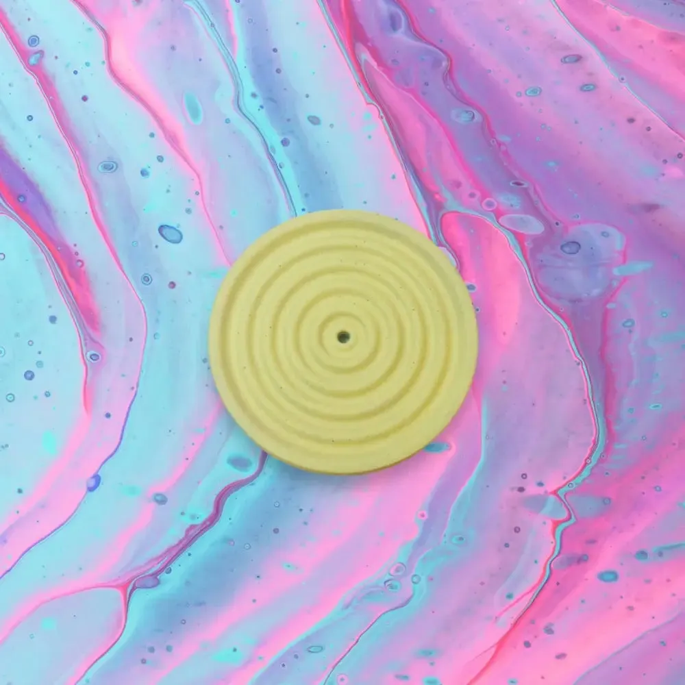 Colorful Concrete Round Mini Incense Holders: Mint / Matte