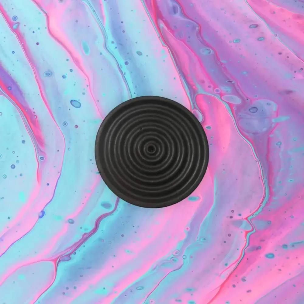 Colorful Concrete Round Mini Incense Holders: Mint / Matte