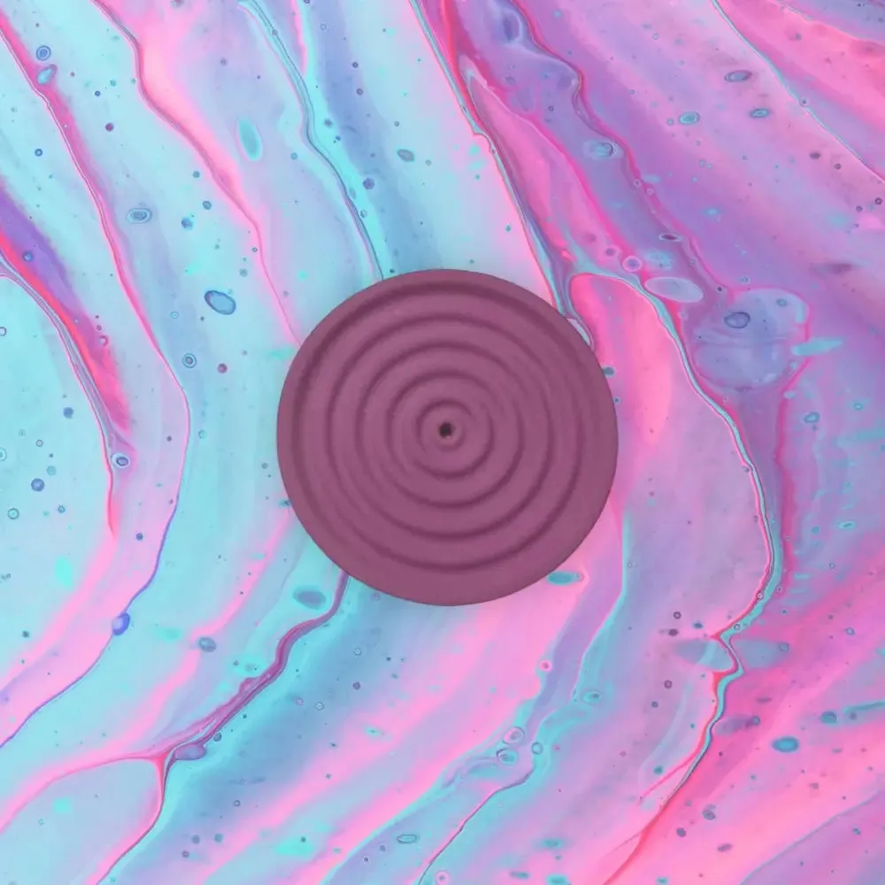 Colorful Concrete Round Mini Incense Holders: Mint / Matte