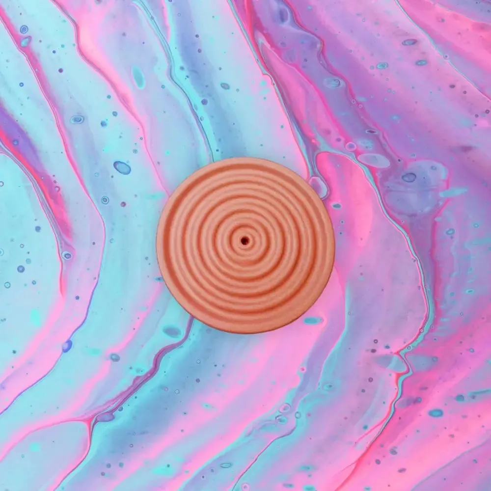 Colorful Concrete Round Mini Incense Holders: Mint / Matte