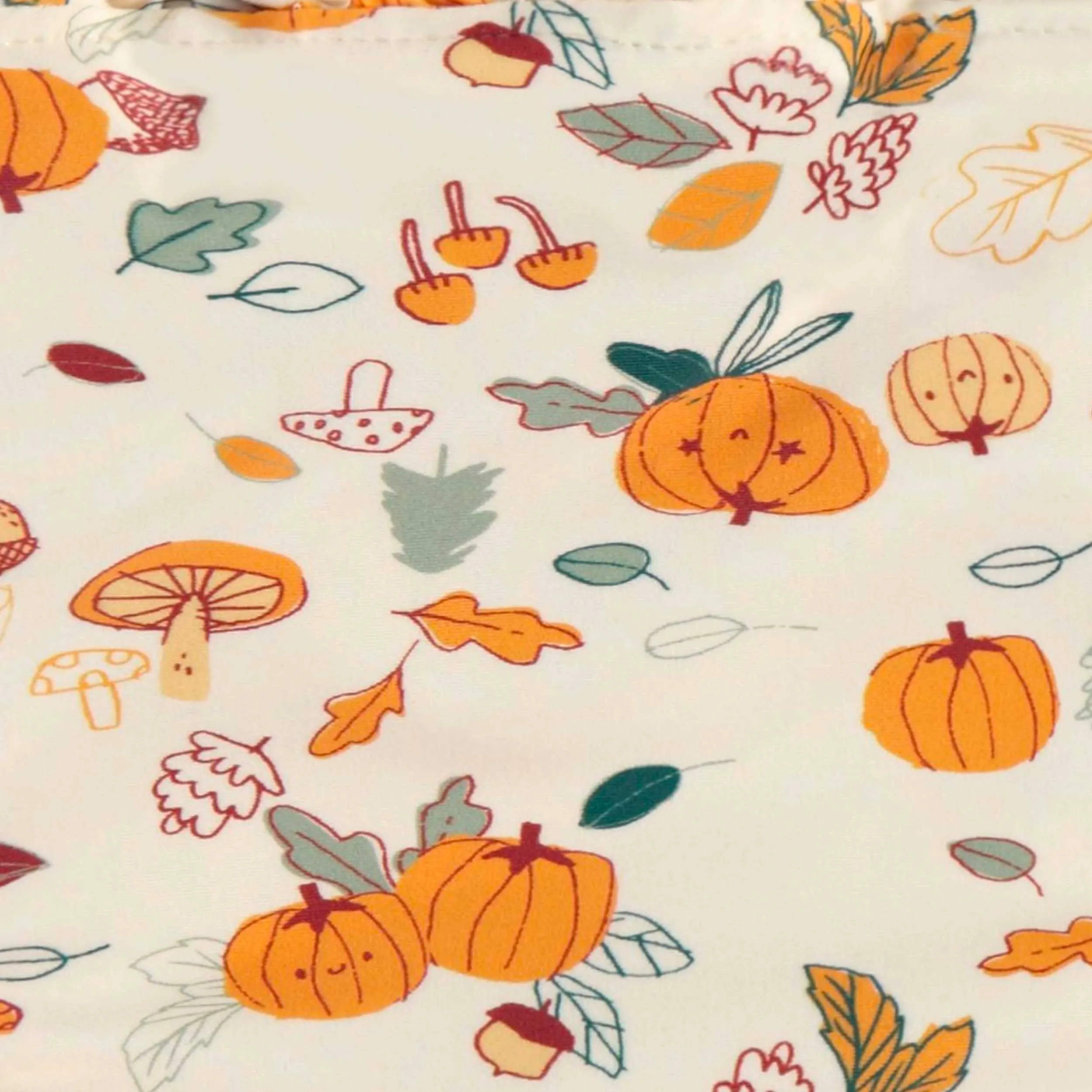 Couche réutilisable ultramince SM  crème à motif automnal, bébé || SM  ultra-thin cream reusable diaper with autumnal all over print, baby