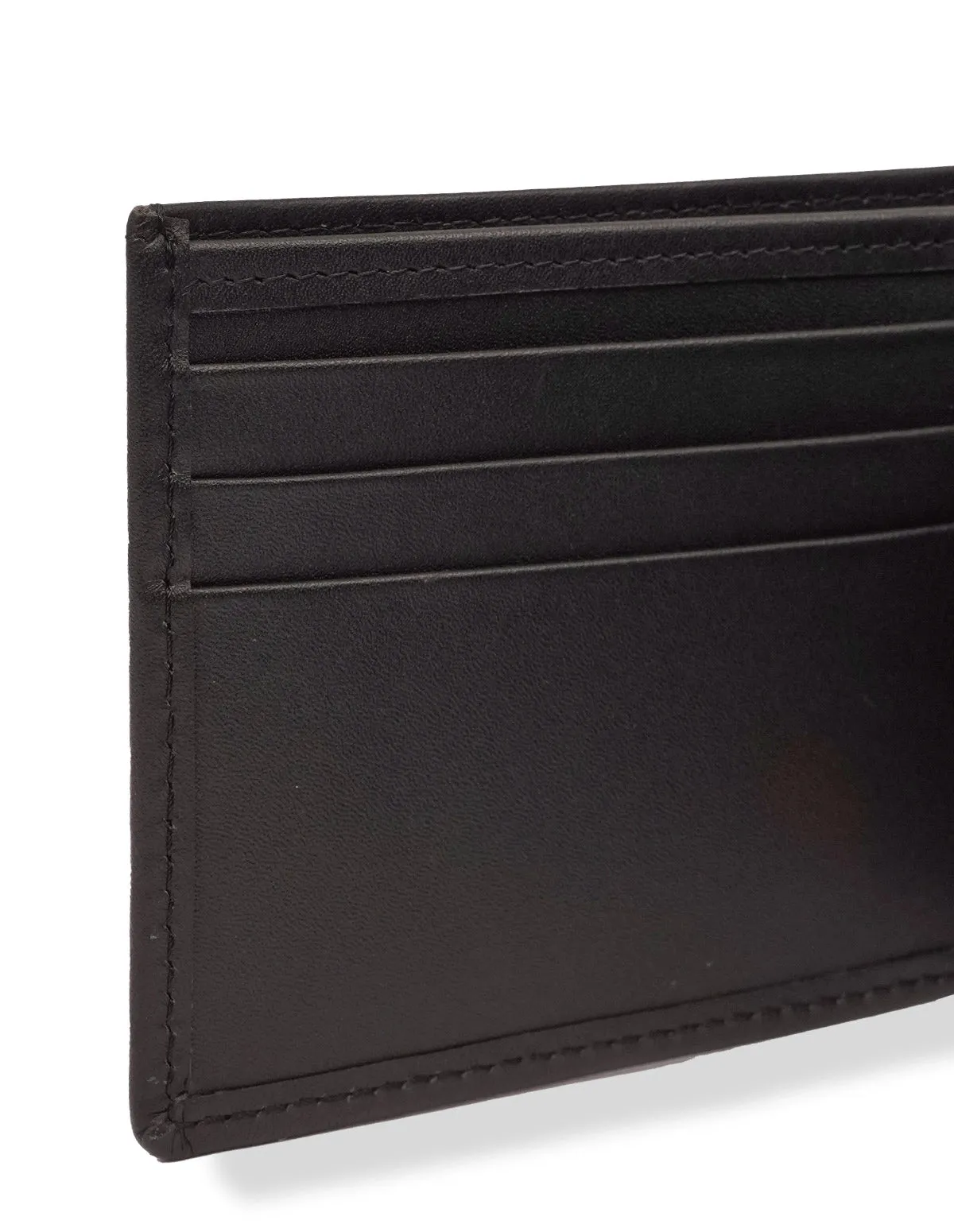 Cow Leather Wallet Black – Slim Bifold with Card Slots