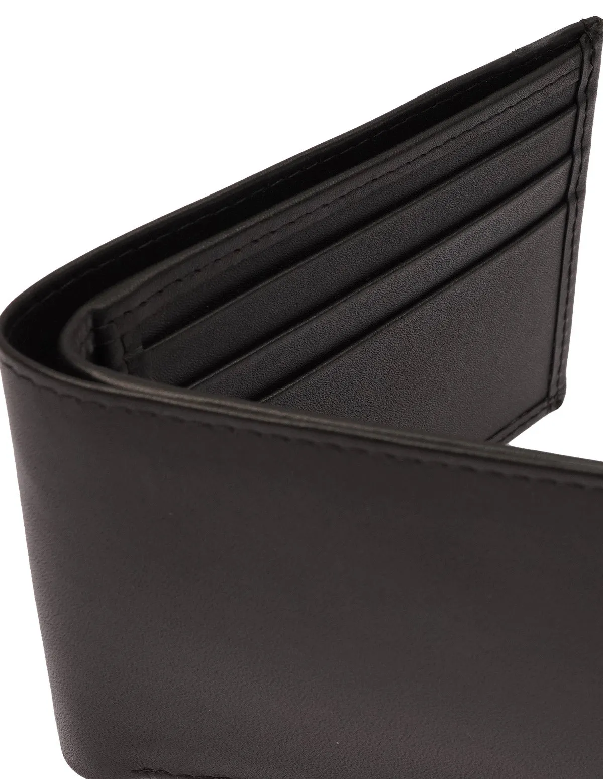 Cow Leather Wallet Black – Slim Bifold with Card Slots