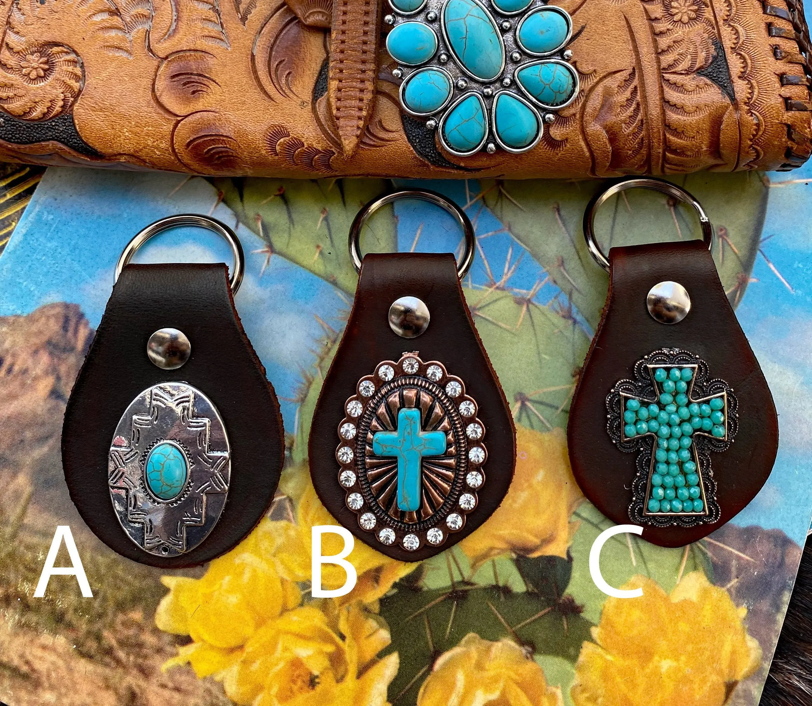 Cowgirl Leather Key Fobs