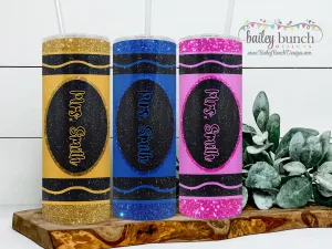 Crayon Shimmer Glitter Tumbler Personalized TUMBCRAYOLA0520