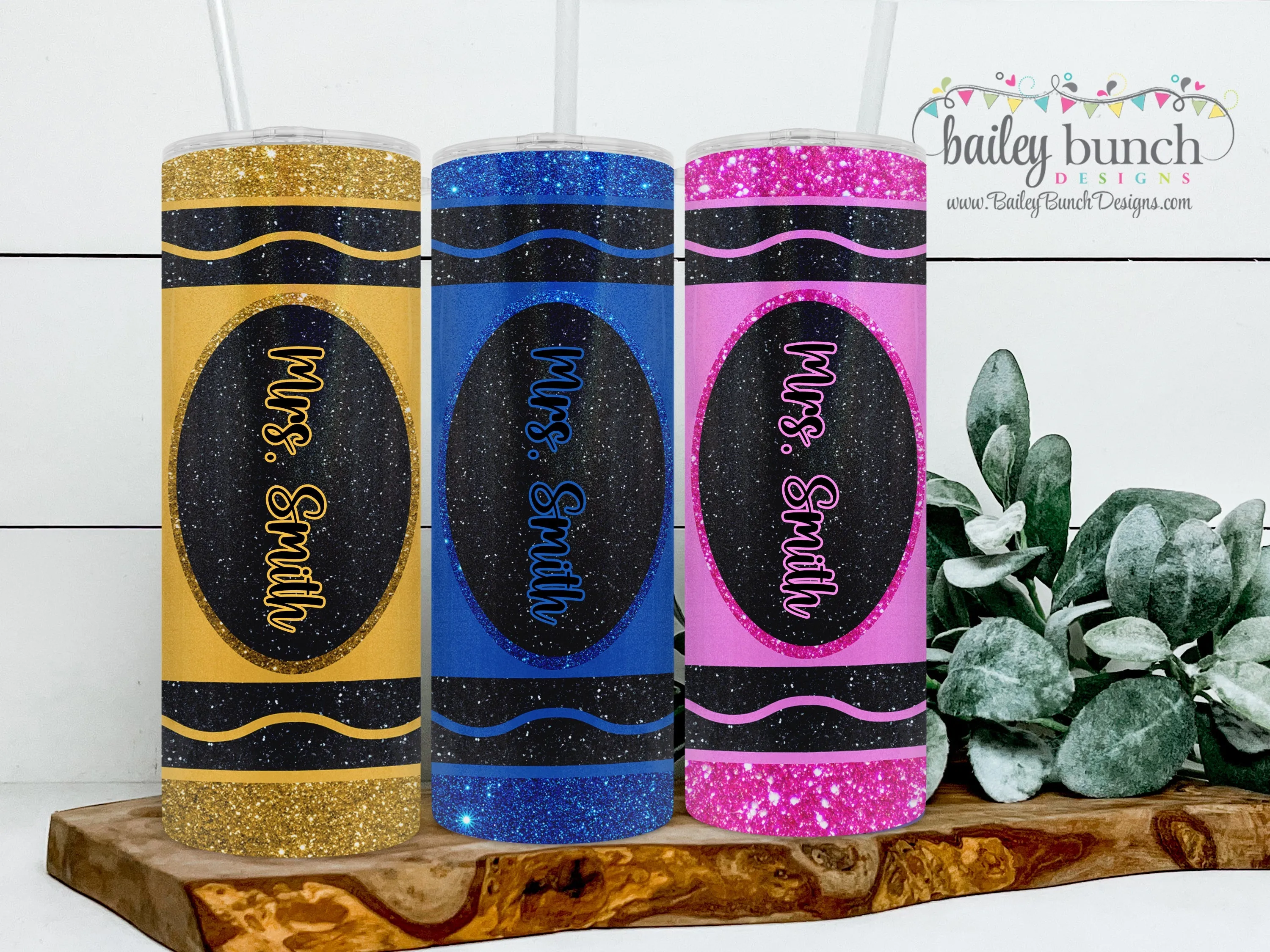 Crayon Shimmer Glitter Tumbler Personalized TUMBCRAYOLA0520