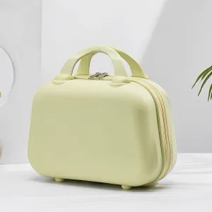 Cream Yellow Handheld Makeup Organizer - Compact and Portable Cosmetic Storage Case with Multiple Color Options