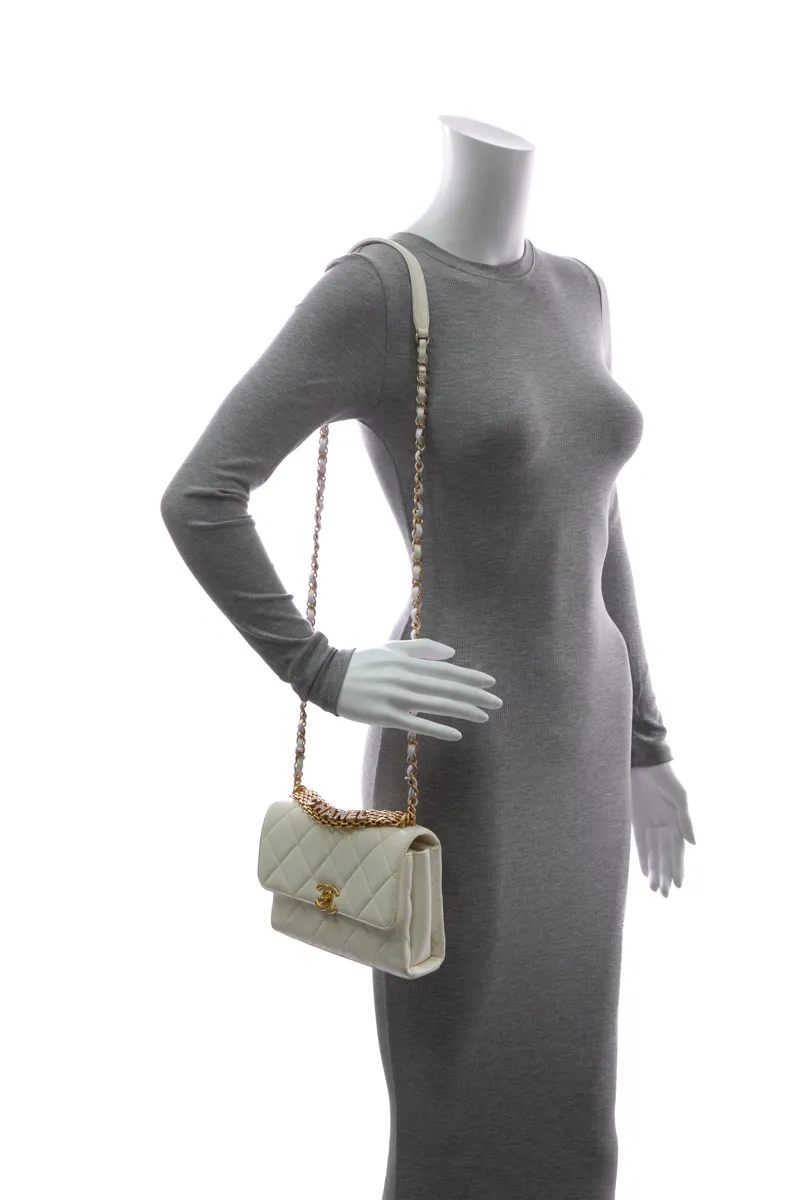 Crystal Logo Small Flap Bag
