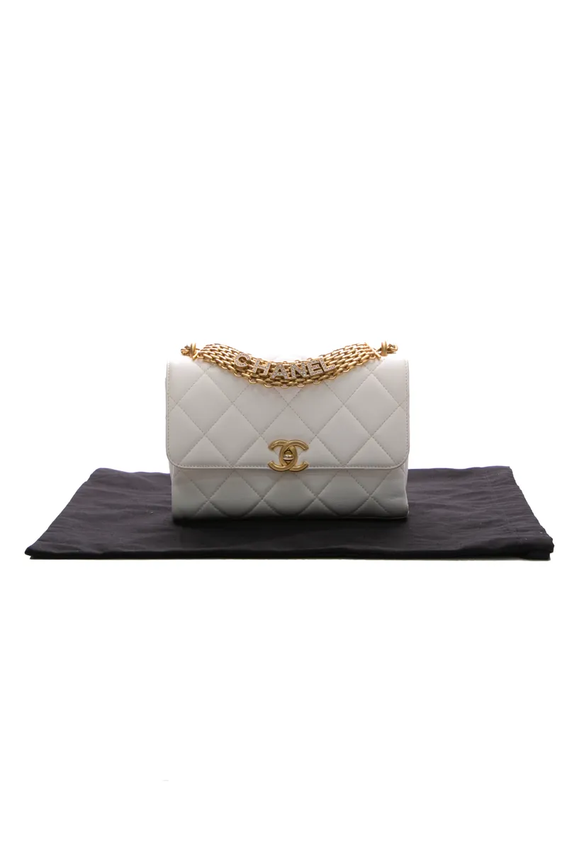 Crystal Logo Small Flap Bag