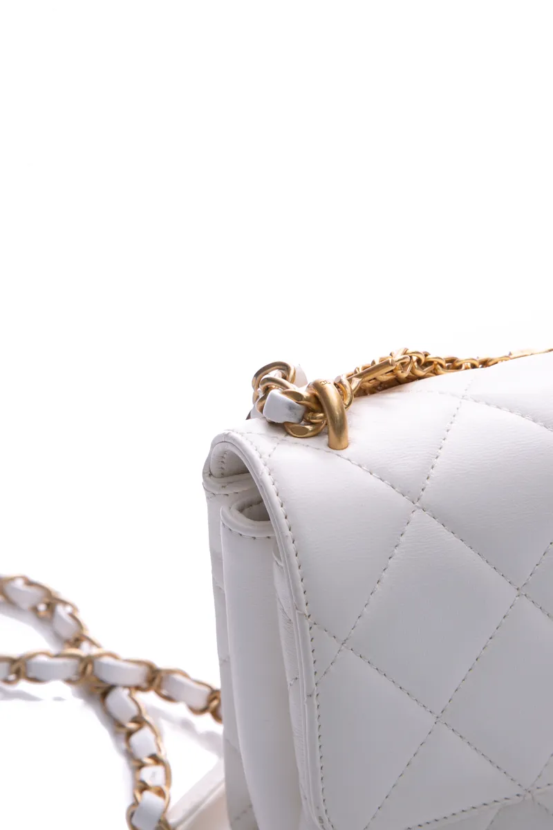 Crystal Logo Small Flap Bag
