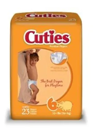 Cuties CR6001 First Quality Baby Tab Closure Diaper, Size 6