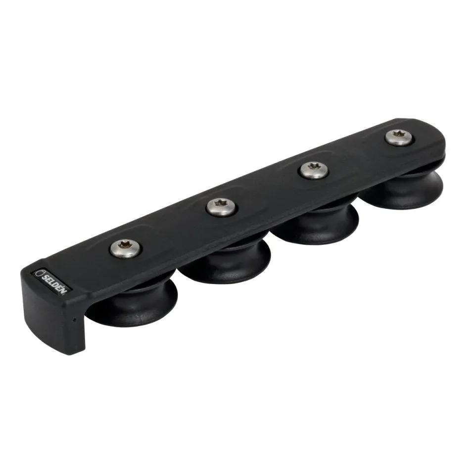 Deck Organizer in Composite, Stackable, 4 x ø40 mm Ball Bearing Sheaves, for M6 screws