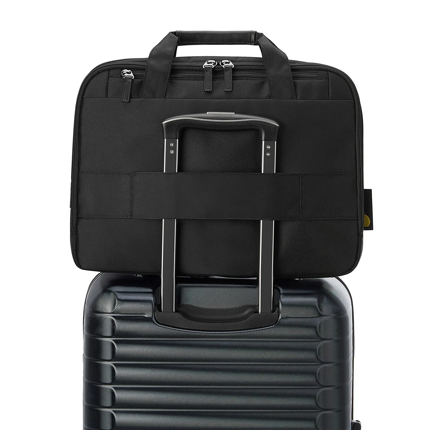Delsey Wagram 2 Comparment Satchel Breifecase 15.6 inch Black - 00119916100