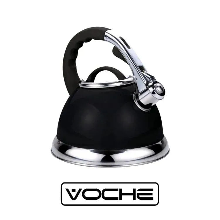 DEMO - Voche® 3.5L Metallic Black Stainless Steel Whistling Kettle Gas & Electri