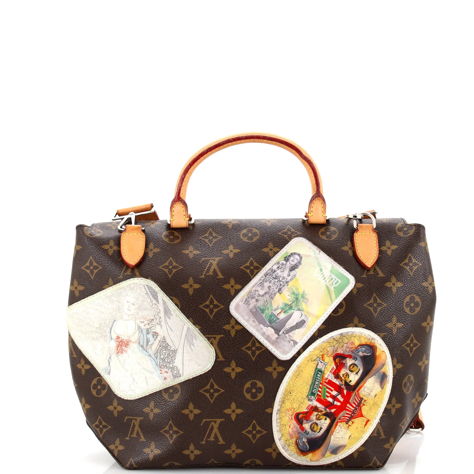Designer Cindy Sherman Camera Messenger Bag Patch Embellished Monogram Canvas