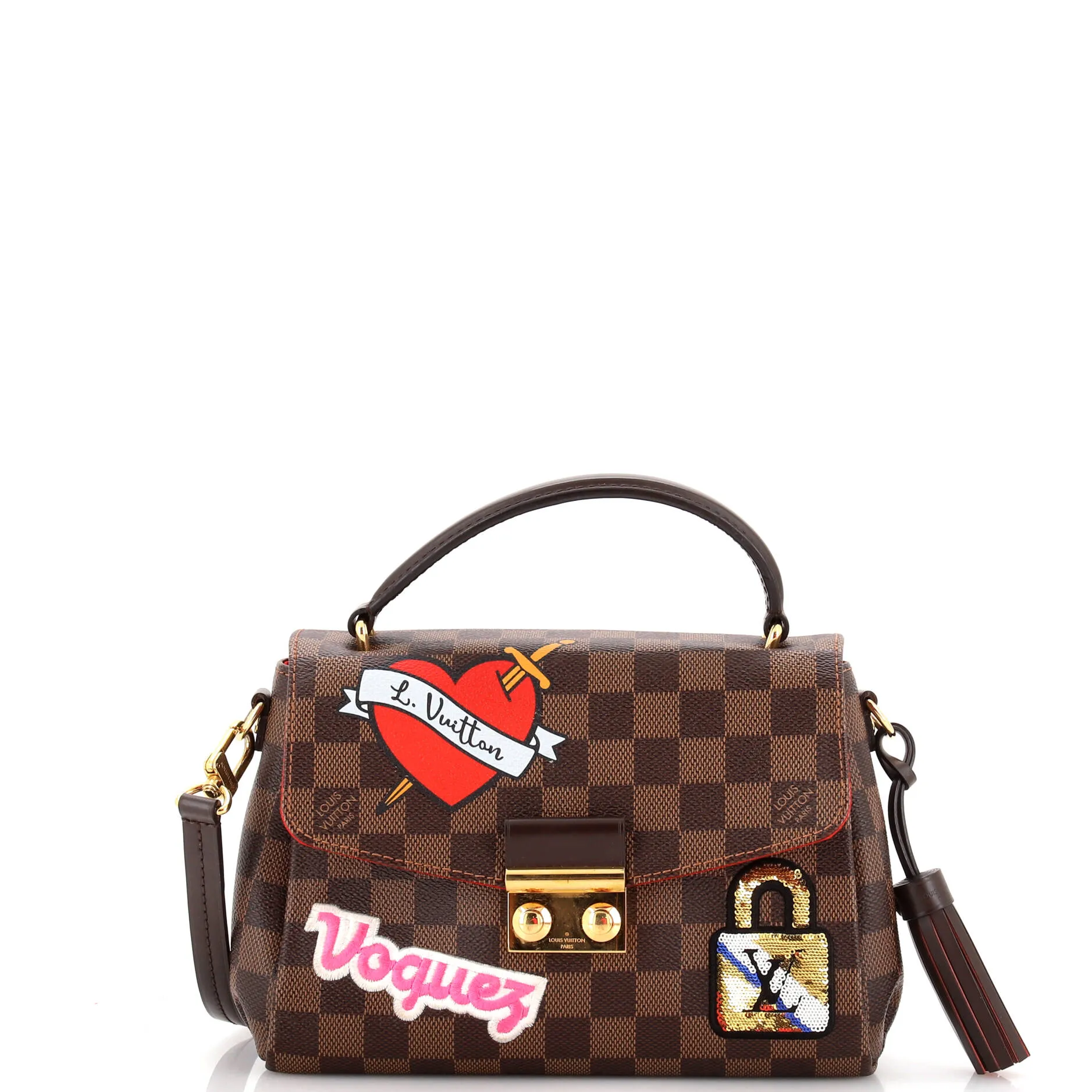 Designer Croisette Handbag Limited Edition Patches Damier