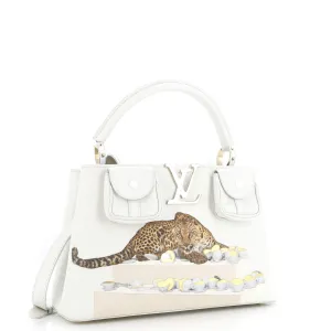 Designer Paola Pivi ArtyCapucines Bag Printed Leather MM