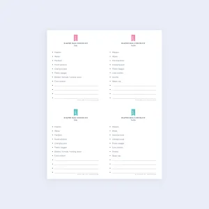 Diaper Bag Checklist - Printable