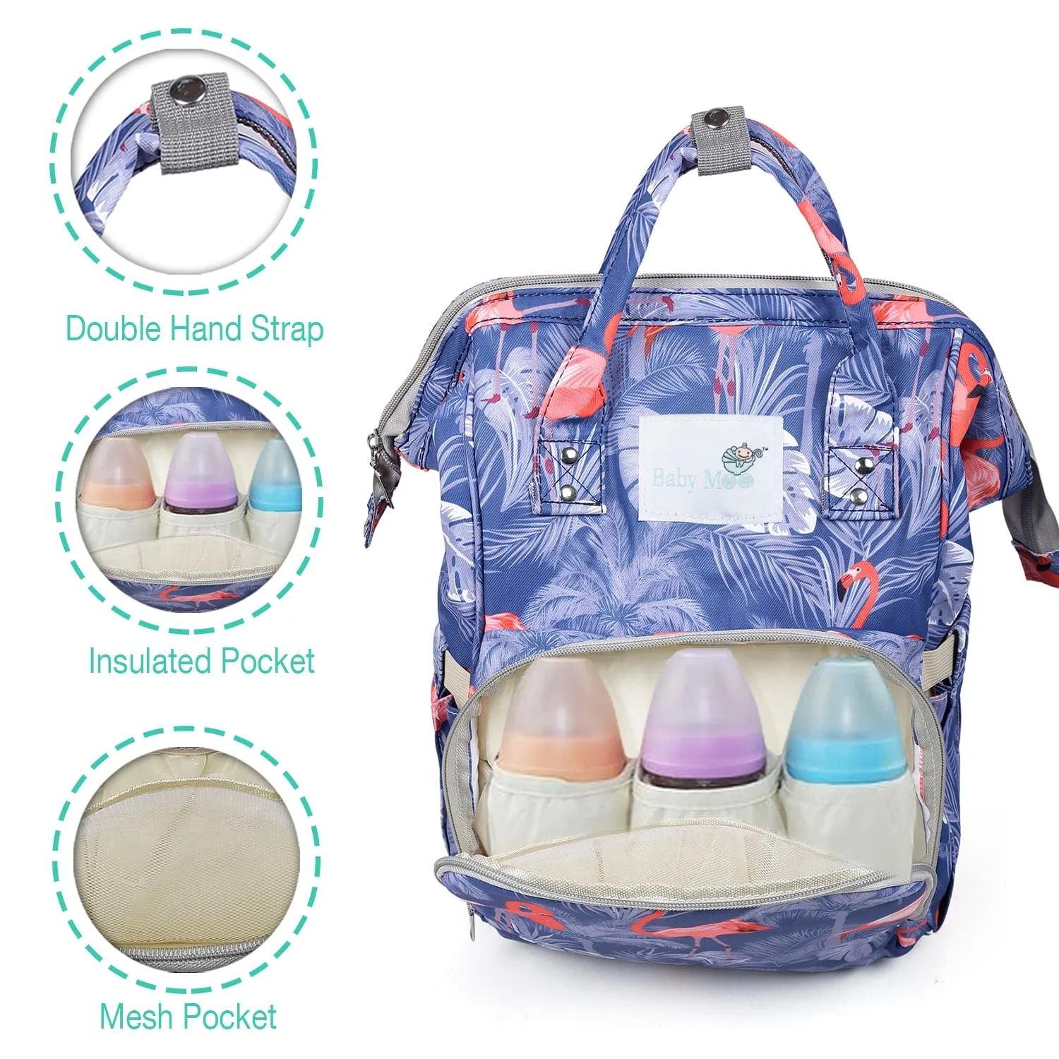 Diaper Bag 
Maternity Backpack Flamingo Blue
