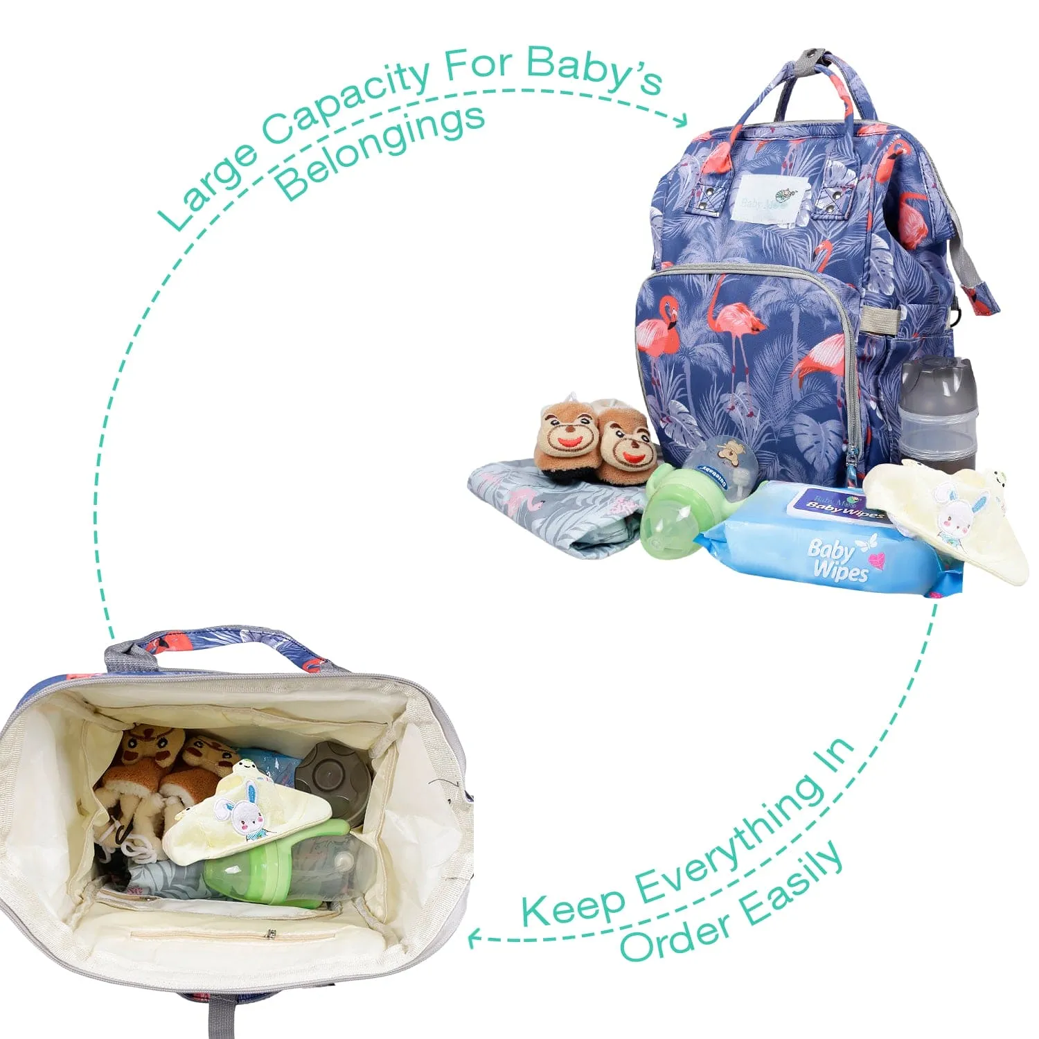 Diaper Bag 
Maternity Backpack Flamingo Blue