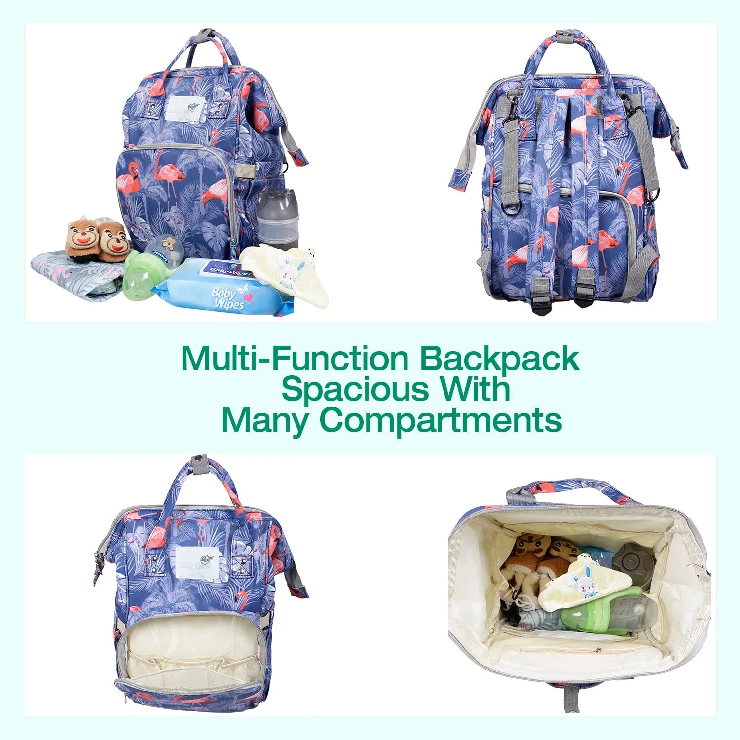 Diaper Bag 
Maternity Backpack Flamingo Blue