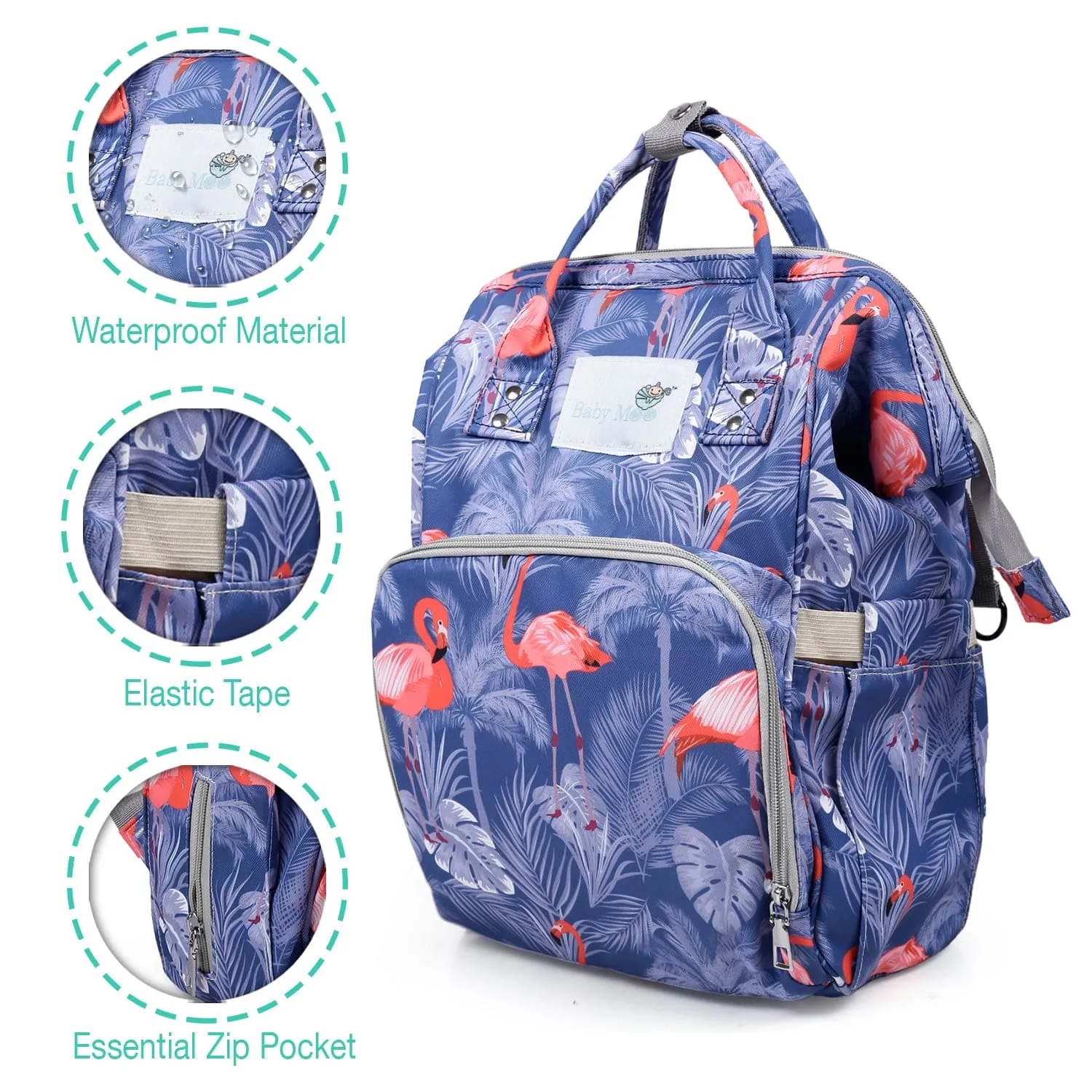Diaper Bag 
Maternity Backpack Flamingo Blue