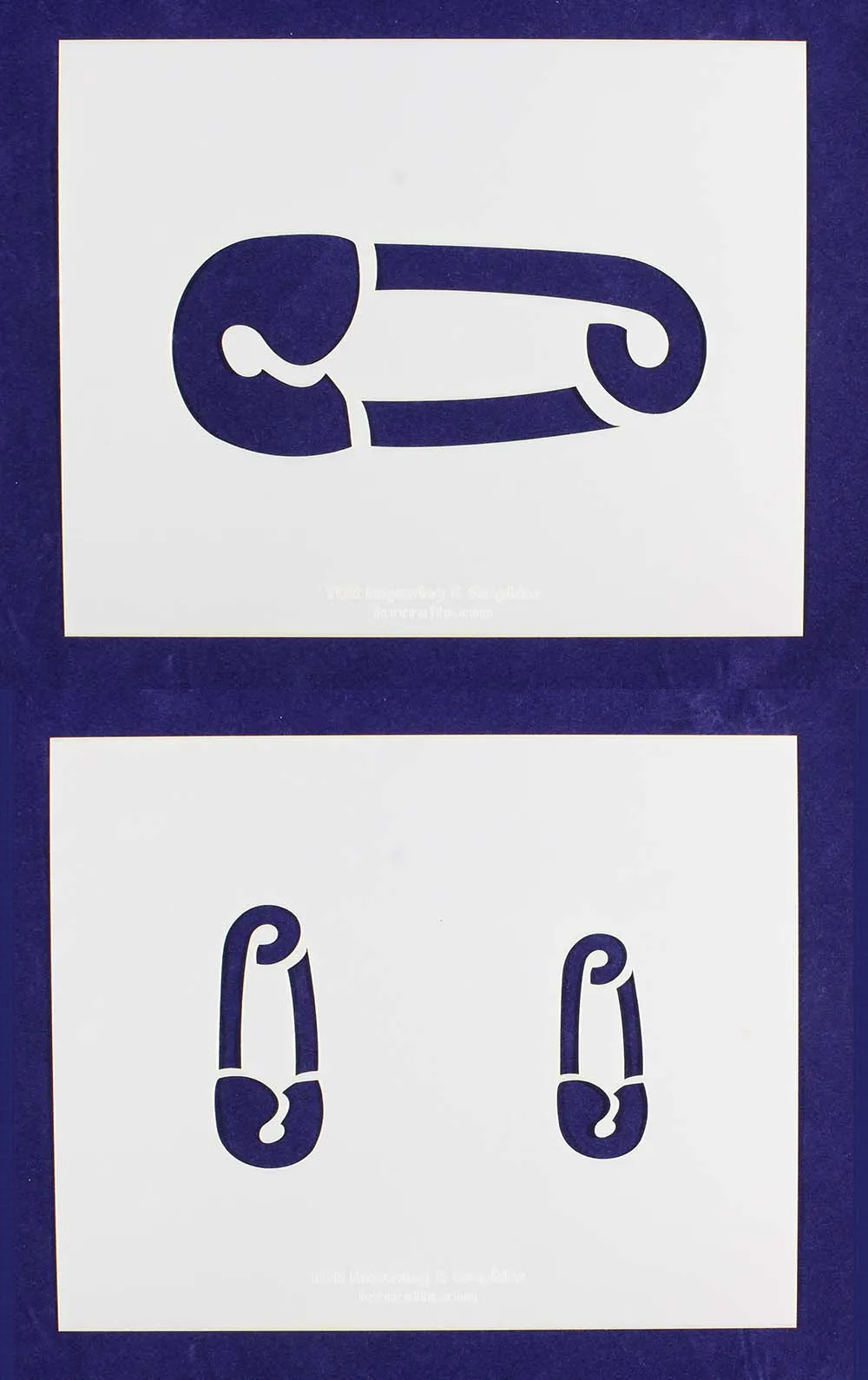 Diaper Pin Stencils Mylar 2 Pieces of 14 Mil 8" x 10"