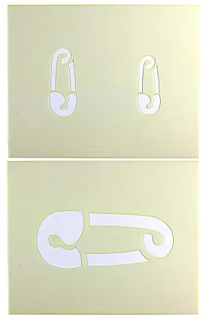 Diaper Pin Stencils Mylar 2 Pieces of 14 Mil 8" x 10"