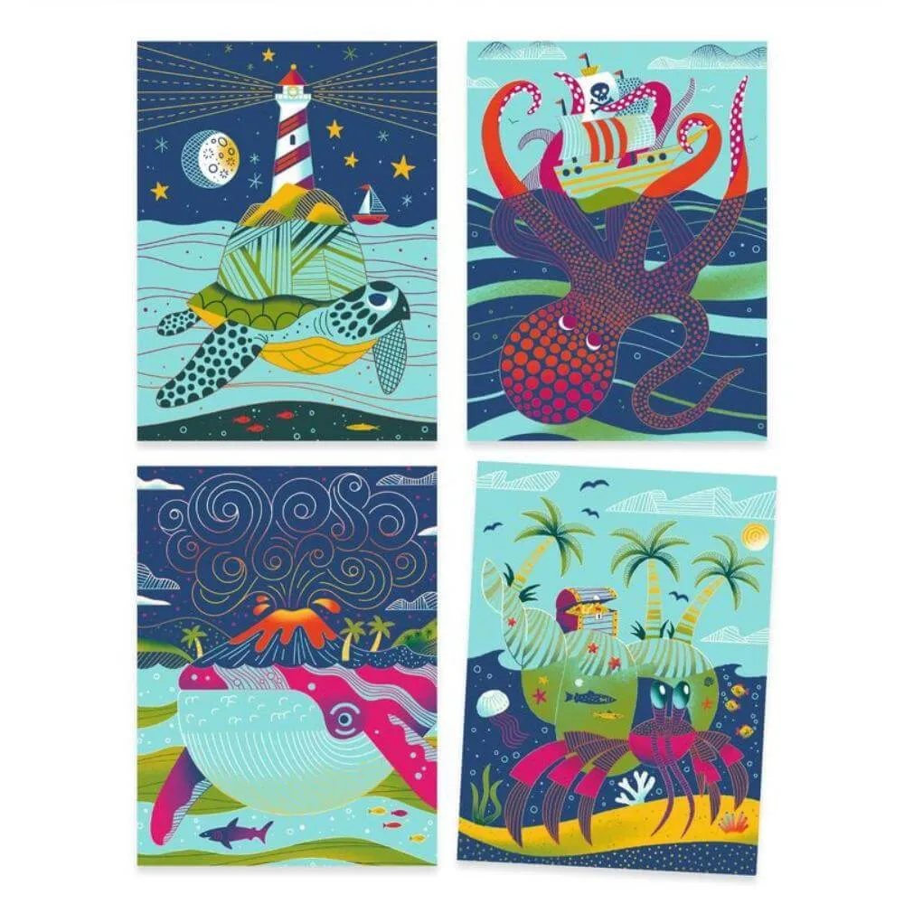 Djeco Topsy-Turvy Scratch Cards
