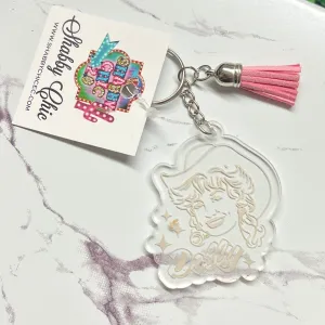 Dolly Acrylic Key Rings - Clear