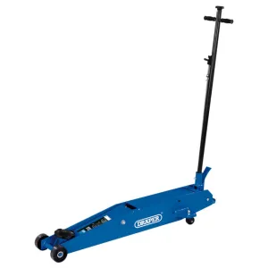 Draper 3 Tonne Long Chassis Trolley Jack with Quick Lift - Blue - EX-D