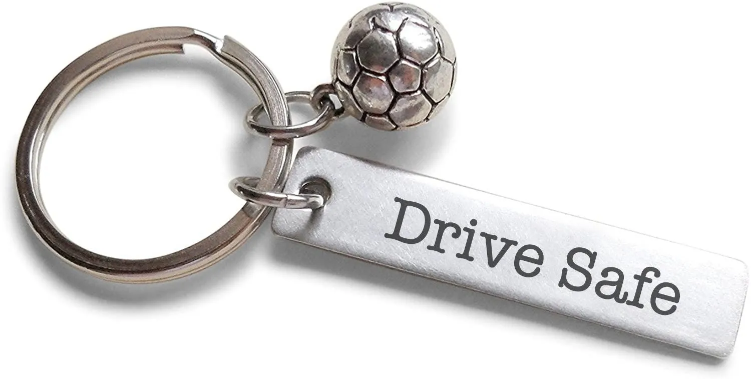 Drive Safe Engraved Steel Tag Keychain