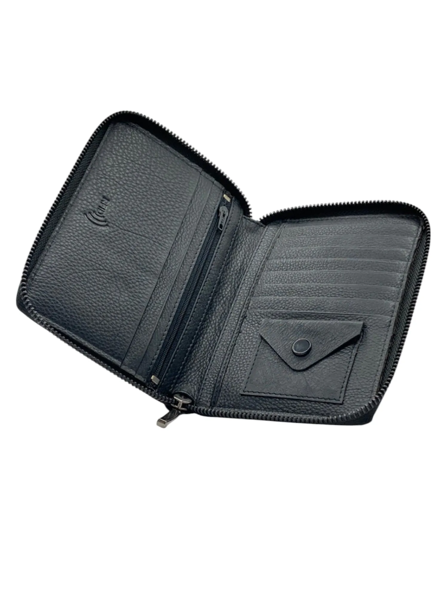 Duplex Zip Passport Wallet in Genuine Leather #1158NZ