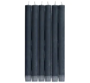 Eco Dinner Candles, 6 Per Pack | Gunmetal