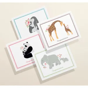 Eco-Friendly Baby Animals Congrats Card Set
