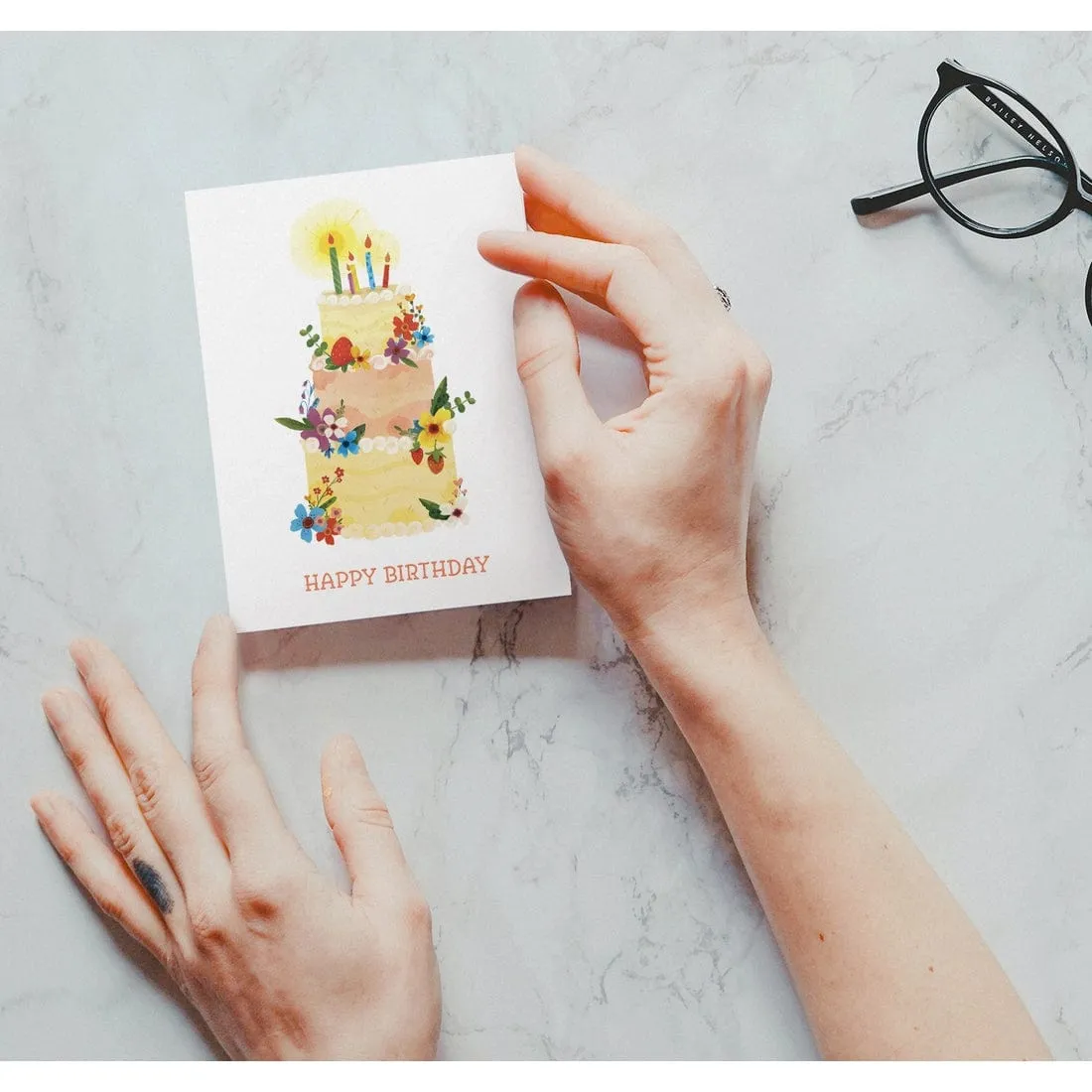 Eco-Friendly Birthday Cake Card