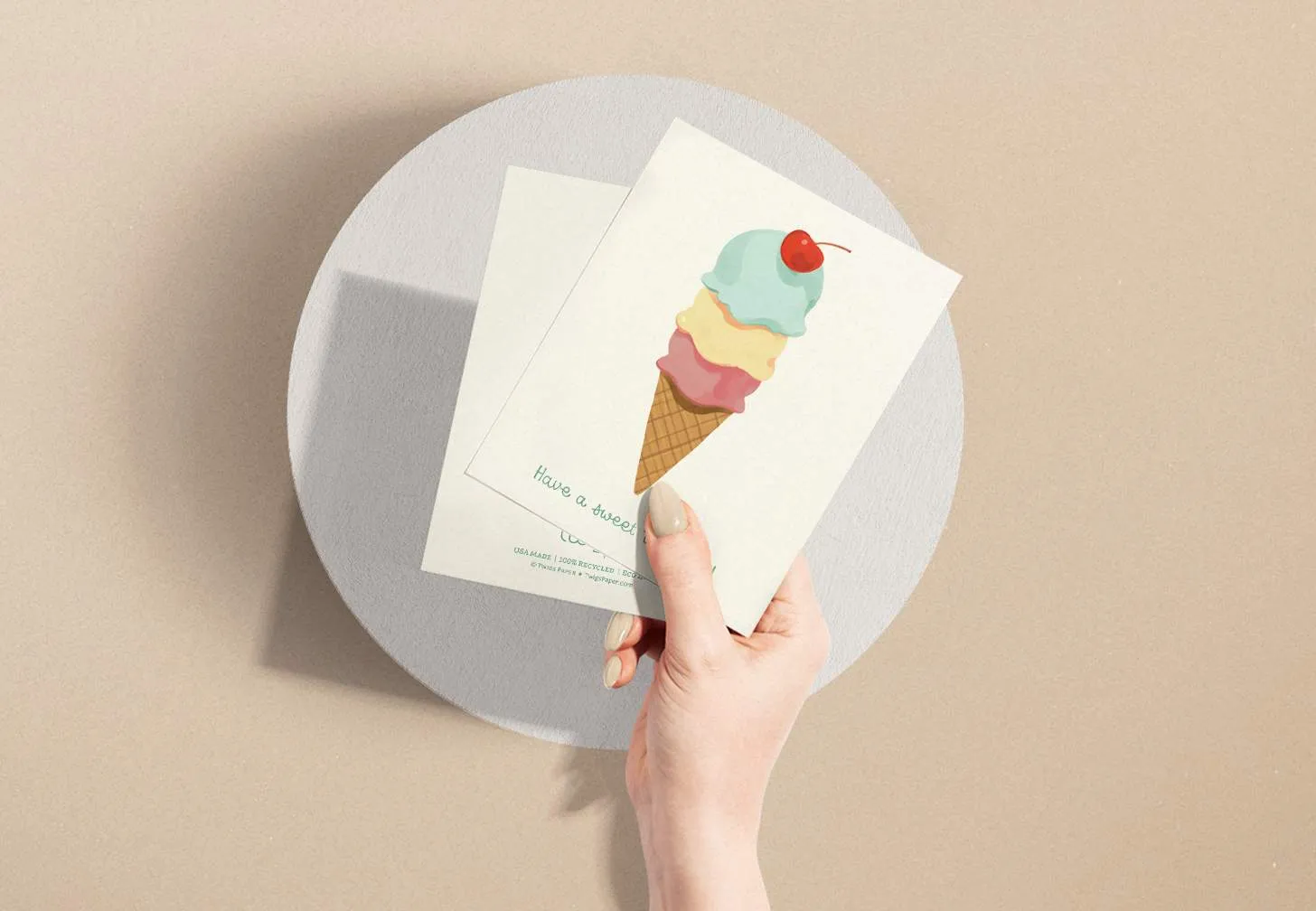 Eco-Friendly Ice Cream Birthday Card