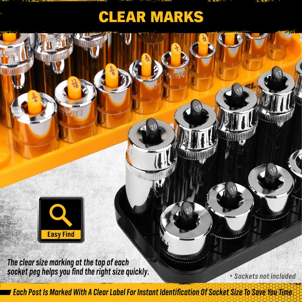 ELEAD Magnetic Socket Organizer Tray Set - Wall-Mountable & Efficient Tool Storage