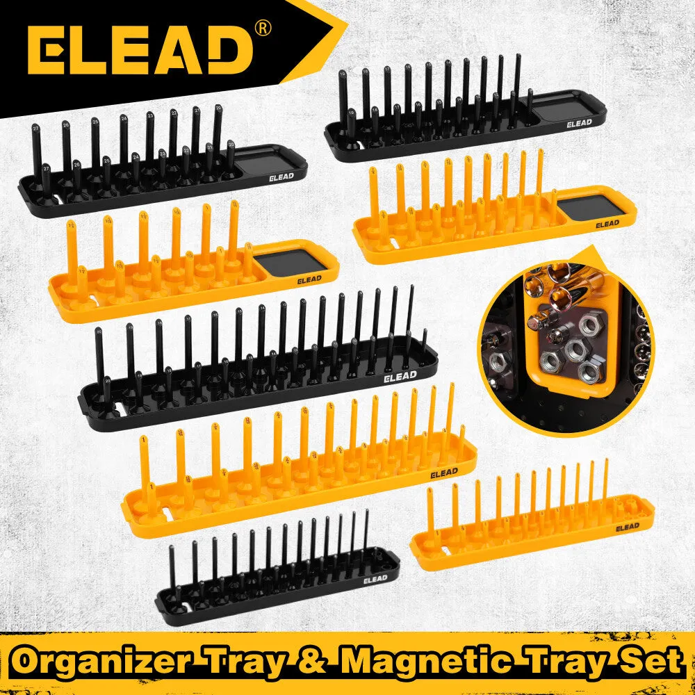 ELEAD Magnetic Socket Organizer Tray Set - Wall-Mountable & Efficient Tool Storage