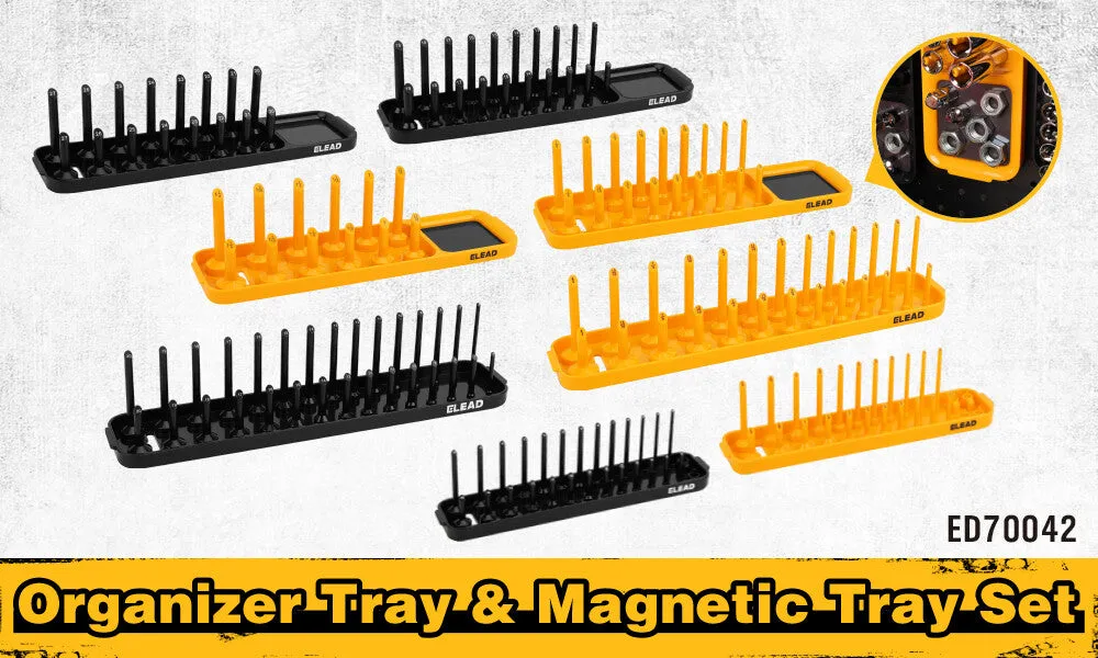 ELEAD Magnetic Socket Organizer Tray Set - Wall-Mountable & Efficient Tool Storage
