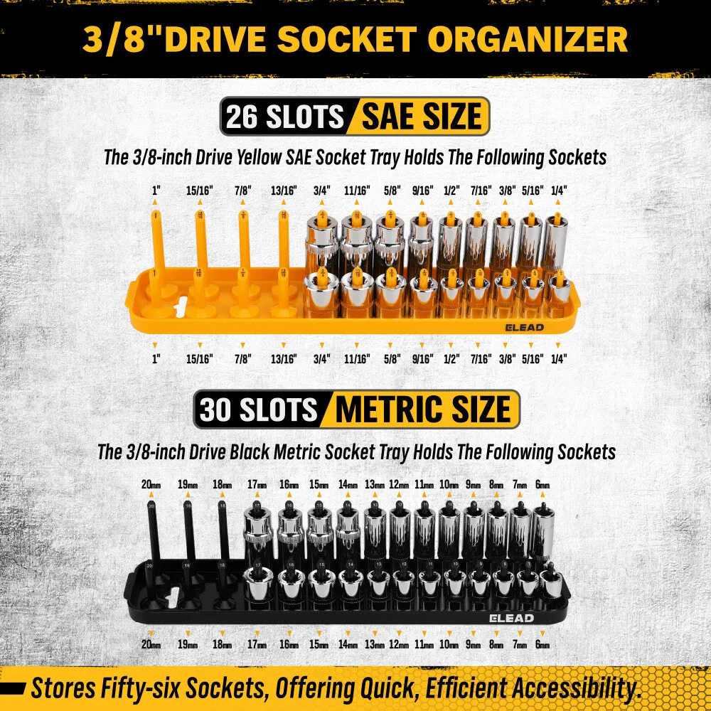 ELEAD Magnetic Socket Organizer Tray Set - Wall-Mountable & Efficient Tool Storage