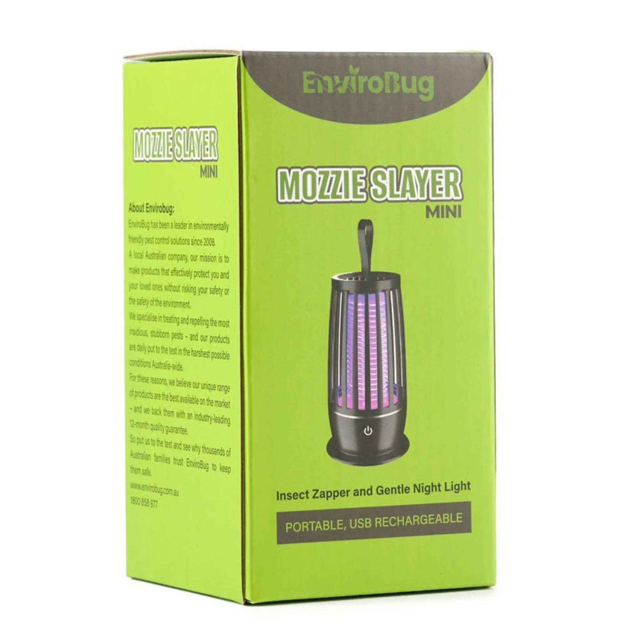 Envirobug Mozzie Slayer Mini - Portable Mozzie Zapper and Bug Killer Night Light