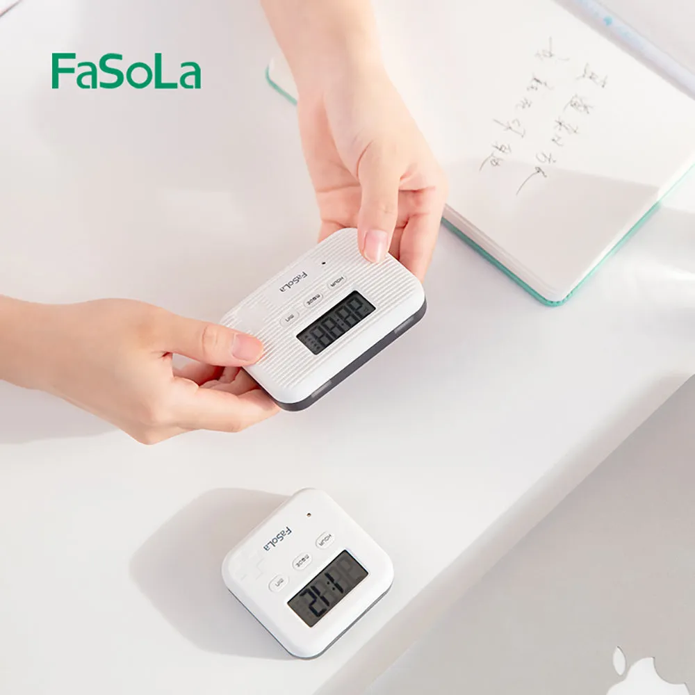 FaSoLa Vibrating Timer Pill Box with Four Compartments - Grey