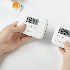 FaSoLa Vibrating Timer Pill Box with Four Compartments - Grey