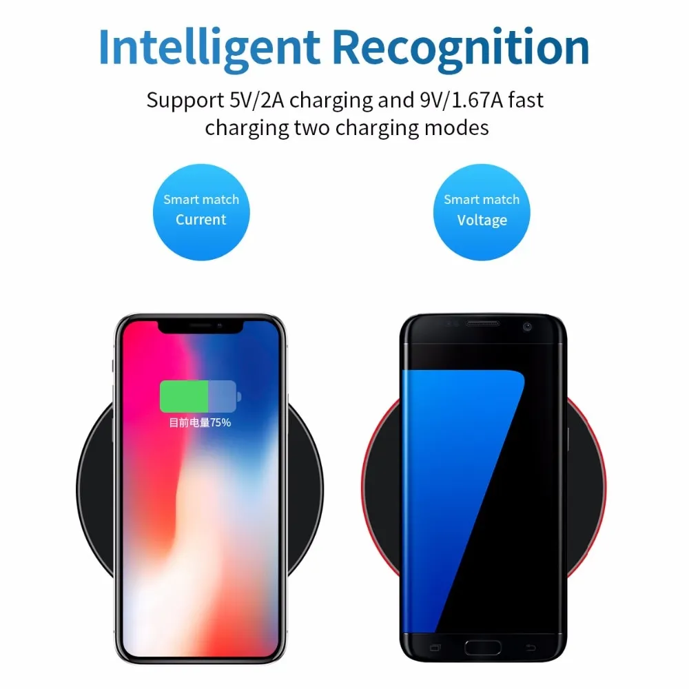 Fast Wireless Charger For Samsung Galaxy S10 S9/S9  S8 Note 9 USB Qi Charging Pad for iPhone 11 Pro XS Max XR X 8 Plus