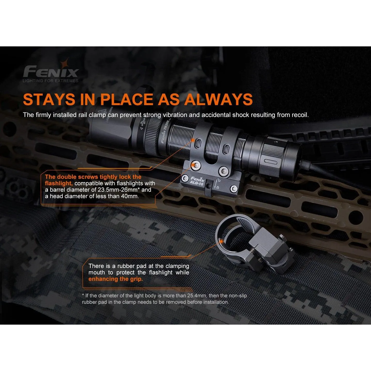 Fenix ALG-16 metal mount for flashlights on M-LOK