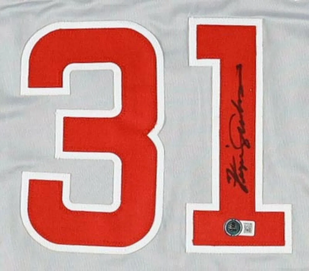 Ferguson Fergie Jenkins Signed Cubs Career Stat Jersey (Beckett)1969 Chicago Ace